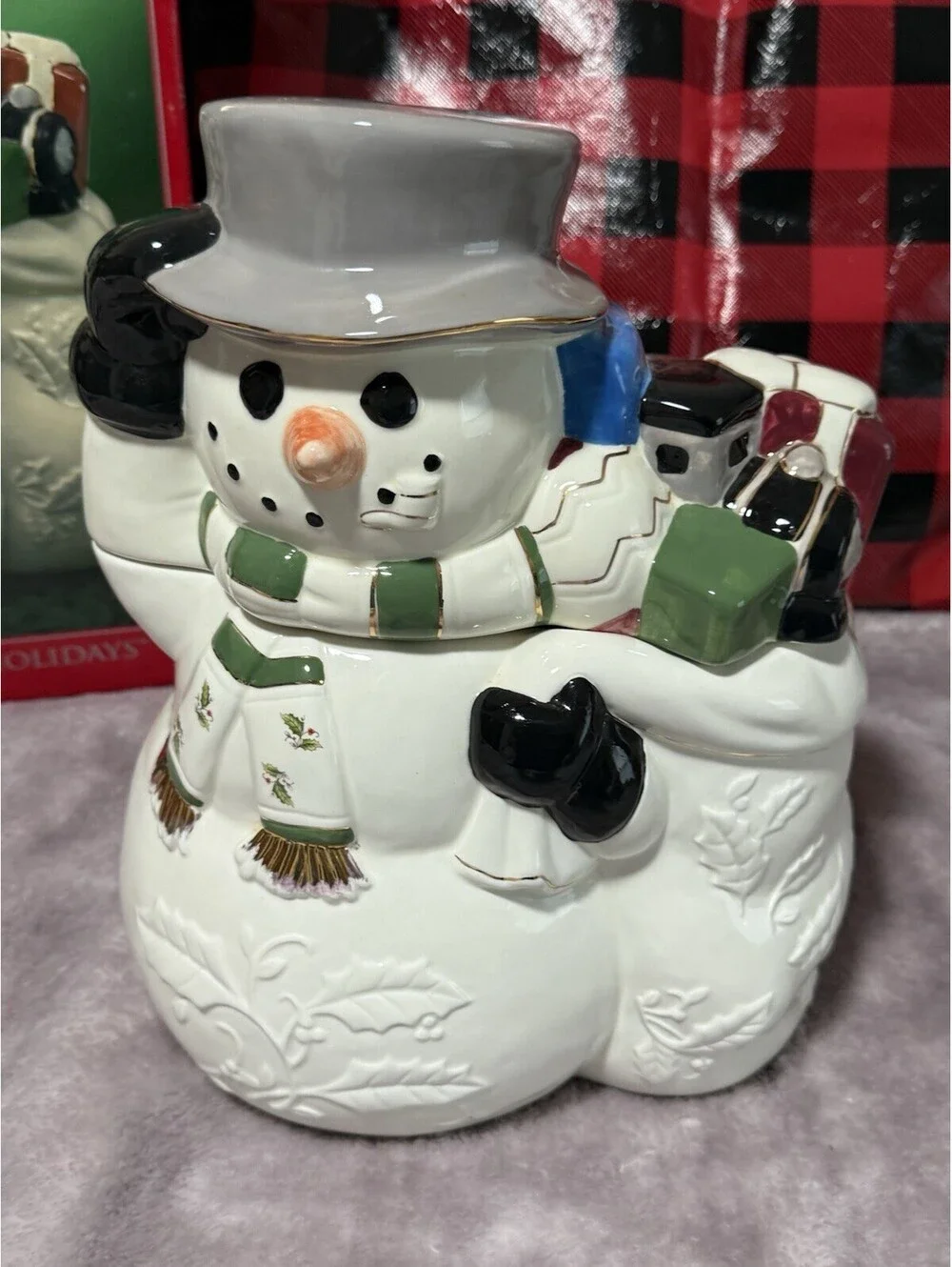 🎅🏻 Christmas Home For The Happy Holidays Snowman Cookie Jar